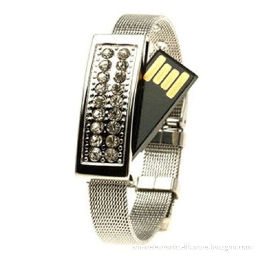Jewelry Bracelet USB Flash Drives, 64MB-128GB, Printing/Preloaded Files Available, 5-year Warranty